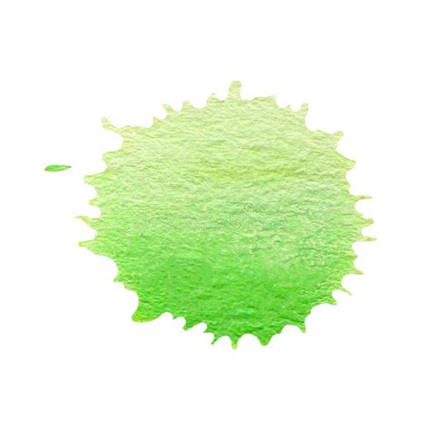 Watercolor Green Paint Splash Abstract Isolated Green Watercolor Stain