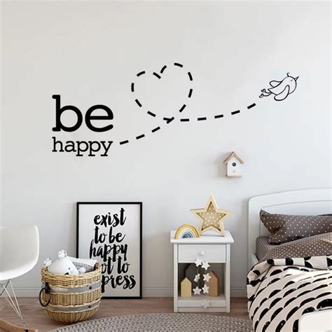 Adesivo Decorativo Frase Be Happy Elo7 Produtos Especiais