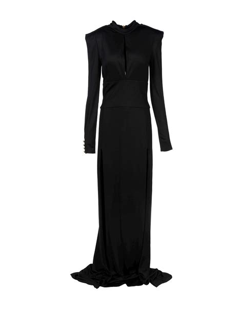 Balmain Long Dress In Black Lyst