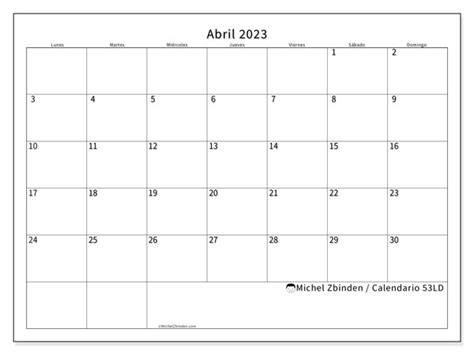 Calendario Abril De 2023 Para Imprimir “502ld” Michel Zbinden Mx