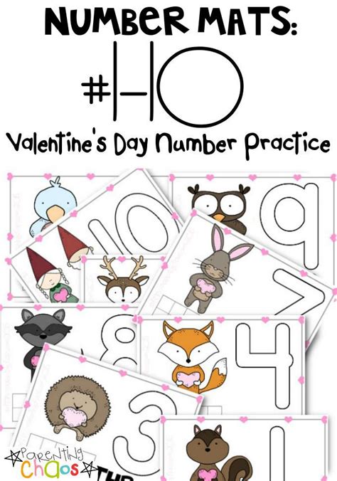 Free Printable Valentines Day Number Mats