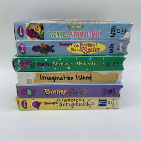 Vintage Barney Vhs Lot Of 6 Senses Rhymes Songs Imagination Music