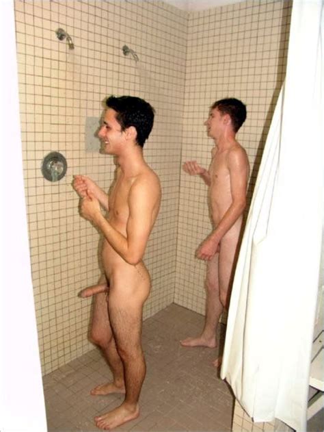 Naked Men With Erections In Shower Cumception