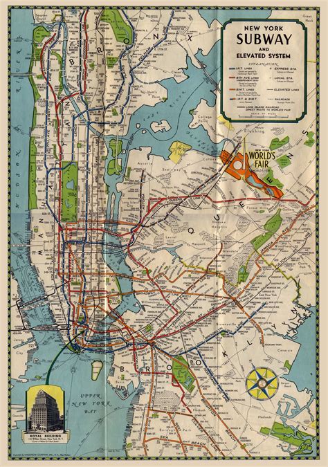 Old New York Subway Map With Elevated Routes Nyc Pinterest Subway