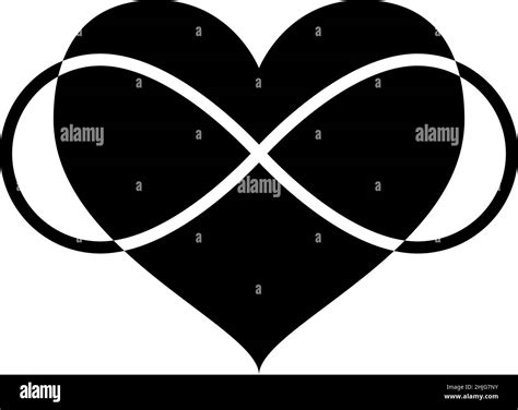 Infinity Heart Glyph Icon Vector Stock Vector Image Art Alamy
