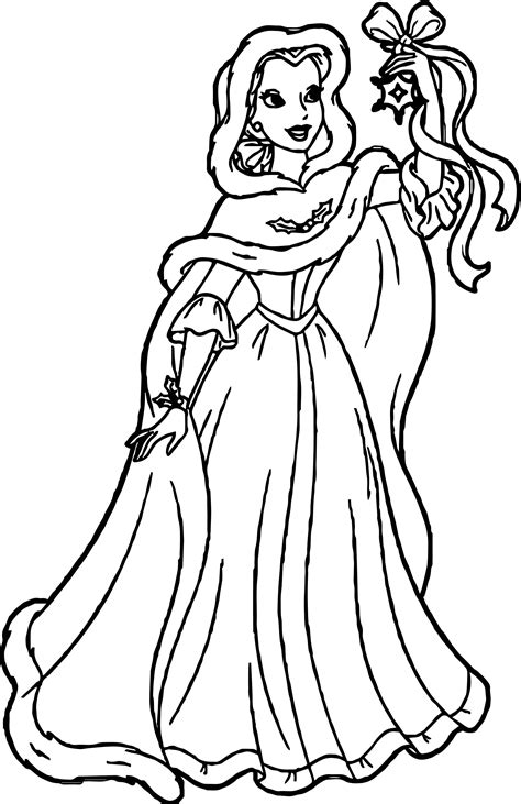 Disney Princess Belle Outline Sketch Coloring Page