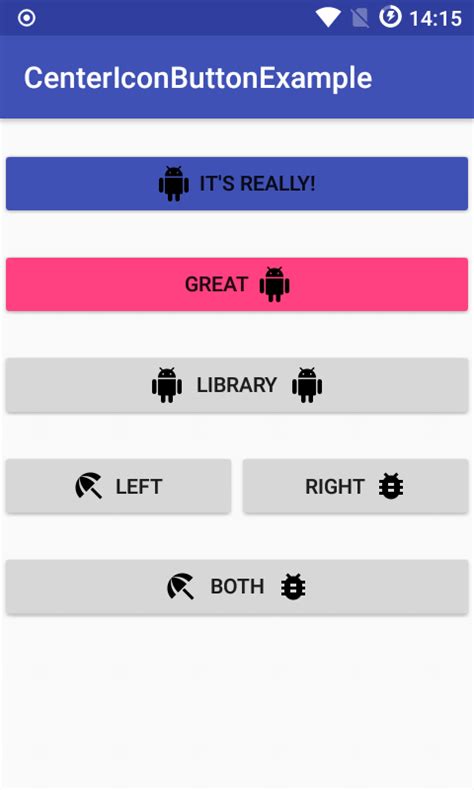 Android How To Center Icon And Text In A Android Button With Width
