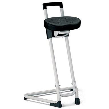 Son assise en polyuréthane est confortable et giratoire, pour une plus grande mobilité. Siège tabouret assis-debout