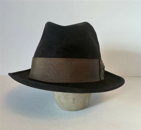 Vintage Mens Royal Stetson Black Fedora Hat John B Gem