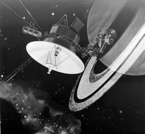 The Voyager I Spacecraft Is Shown Approaching Saturn In An Artists