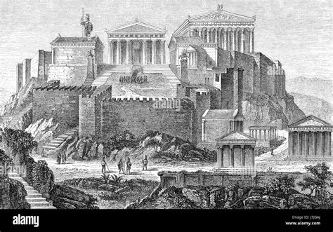 Rekonstruktion Der Akropolis Von Athen Griechenland Europa
