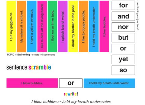 E is for Explore!: Sentence Scramble