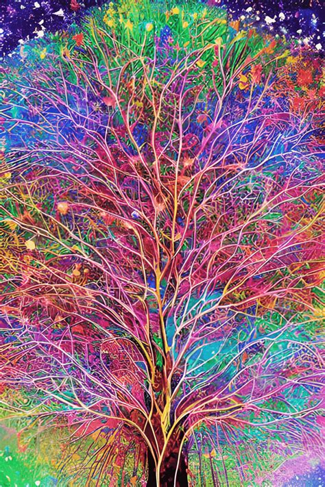 Rainbow Tree Of Life Digital Art · Creative Fabrica
