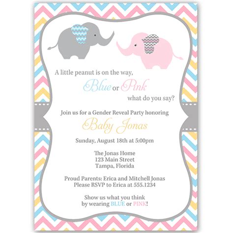 Invite Guests To Your Gender Reveal Party With This Blue Pink Yellow