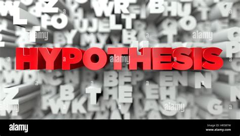Hypothesis Red Text On Typography Background 3d Rendered Royalty