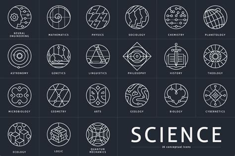 26 Conceptual Science Marks ~ Icons On Creative Market