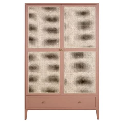 Up to 12 months to pay on selected furniture when you spend £199 or more. Rattan wardrobe with 2-doors and 1 terracotta drawer Siwa ...