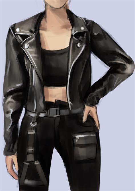 Anime Leather Jacket Drawing