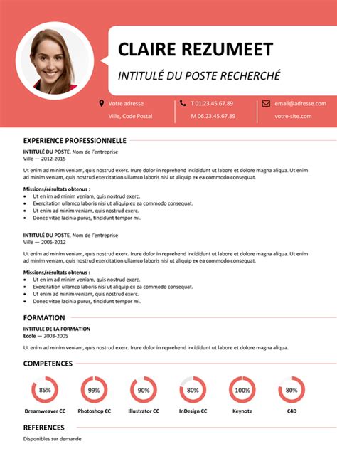This article will provide you with some tips to help alleviate the anxiety that comes with writing your cv and some tricks to he. Centrum - Modèle de CV 1-Page | Rezumeet.com