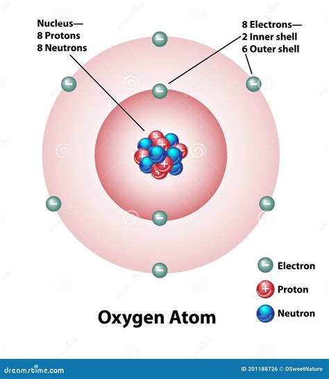 Molecular Structure Of An Oxygen Atom Stock Vector Illustration Of