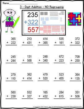 To get subtraction worksheets for different skill level. 3-Digit Addition and Subtraction Without and With ...