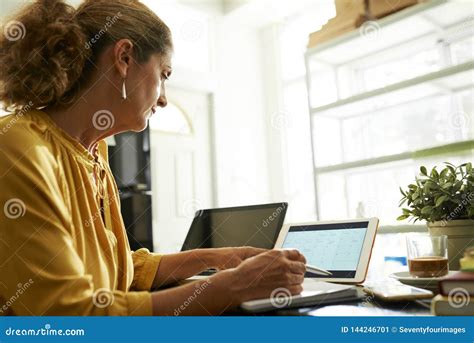 Businesswoman Checking Her Calendar Stock Image Image Of Female