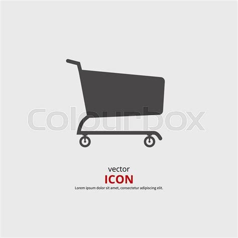 Shopping Cart Vector Icon Black Silhouette Illustration Stock Vector