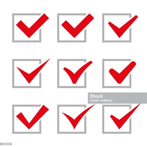 Red Painted Ticks Check Marks Vector Stock Illustration Download