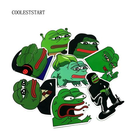 8pcslot Pepe Sad Frog Funny Sticker For Car Laptop Luggage Skateboard