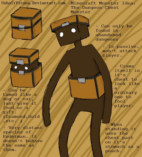Brave the dungeons alone, or team up with friends! Minecraft Monster Idea: The Dungeon Chest Monster by ...