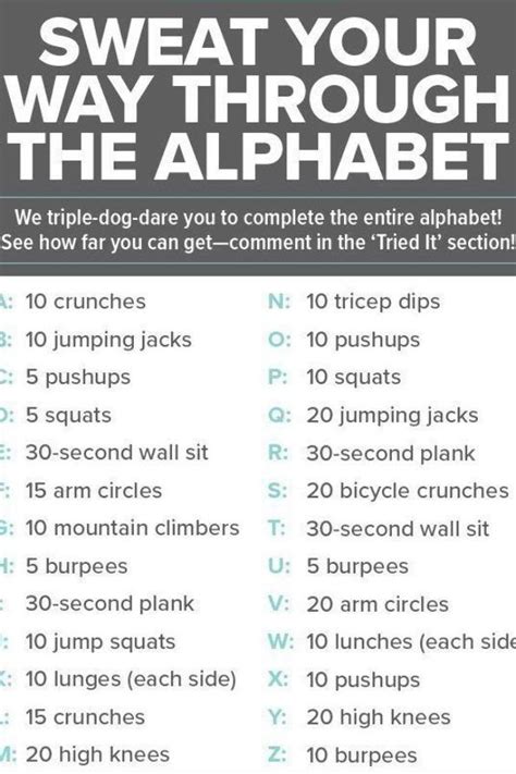Lyrics hi, i'm jack hartmann your exercise . SWEAT YOUR WAY THROUGH THE ALPHABET: This alphabet workout challenge ...