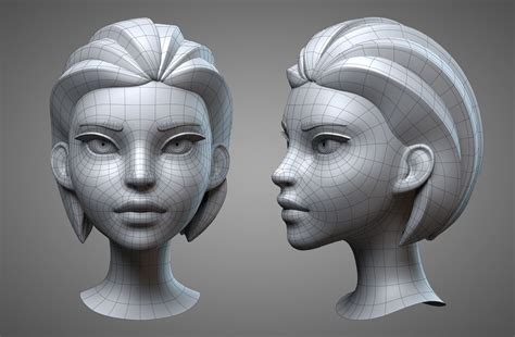 Cartoon Female Head 3d Model в 2020 г