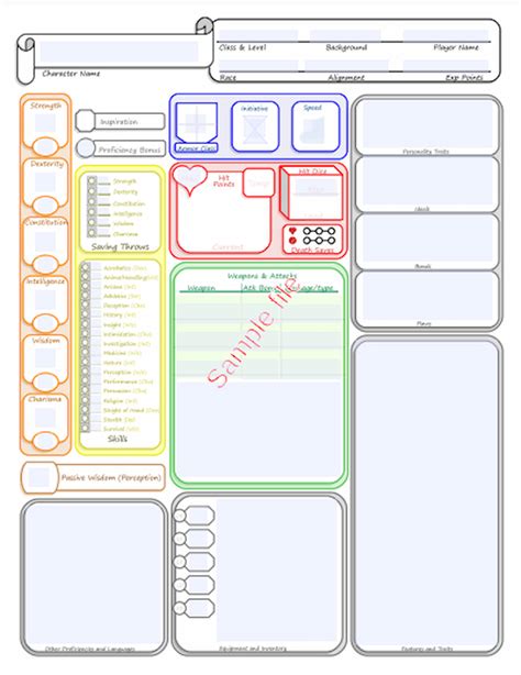 The Official D D 5e Character Sheet Pdf Enhanced Edition V1 7 By
