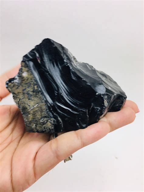 Jumbo Raw Obsidian Crystal 2448g Xl Rough Obsidian Stone Etsy