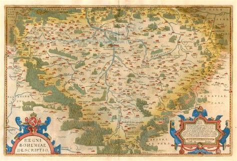 Old Antique Map Of Bohemia By A Ortelius Sanderus Antique Maps