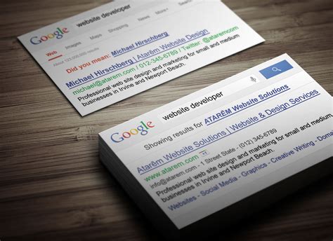 Create your own google business card quickly. Google Search Business Card - MagicHat Design