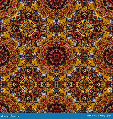 Abstract Decorative Ethnic Floral Colorful Seamless Pattern Stock