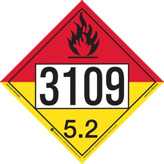 UN 3109 Hazard Class 5 Organic Peroxide Tagboard ICC