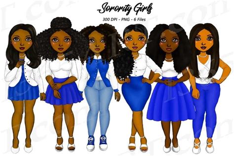 Sorority Girls Clipart African American Natural 487765