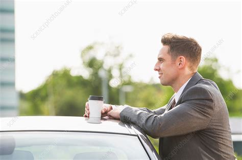 Businessman Leaning Against Car Stock Image F0085632 Science