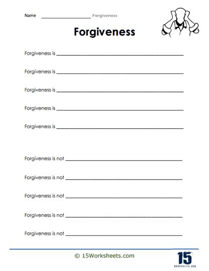 Self Forgiveness Worksheet In 2020 Therapy Worksheets