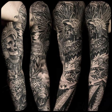 full sleeve aztec tattoo designs best tattoo ideas