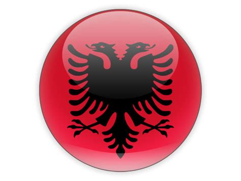 Round Icon Illustration Of Flag Of Albania