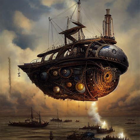 Artstation Steampunk Flying Ship