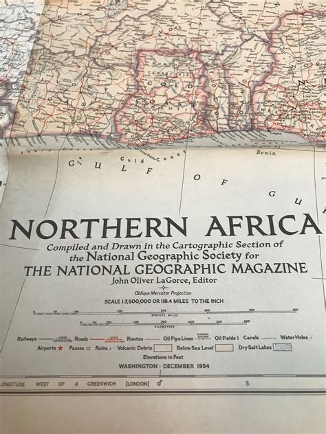 Northern Africa Map 1954 Etsy