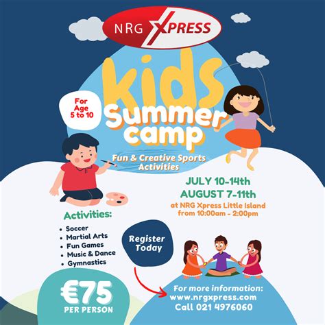 Cork Kids Summer Camp Schedule 2023 Nrg Fitness