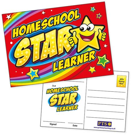 Homeschool Star Learner 20 Postcards A6 Reward