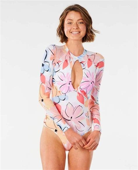 Rip Curl Blossom Good Coverage Long Sleeve One Piece Swimsuit One Piece Rip Curl Swimwear