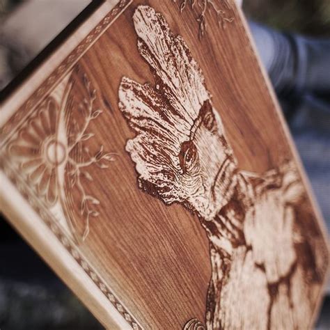 laser engraved wooden poster by spacewolf groot laser engraving engraving laser