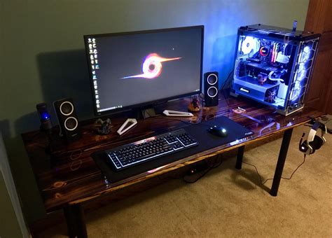 Desk And Pc Built By Yours Truly Welcome To My Battle Station